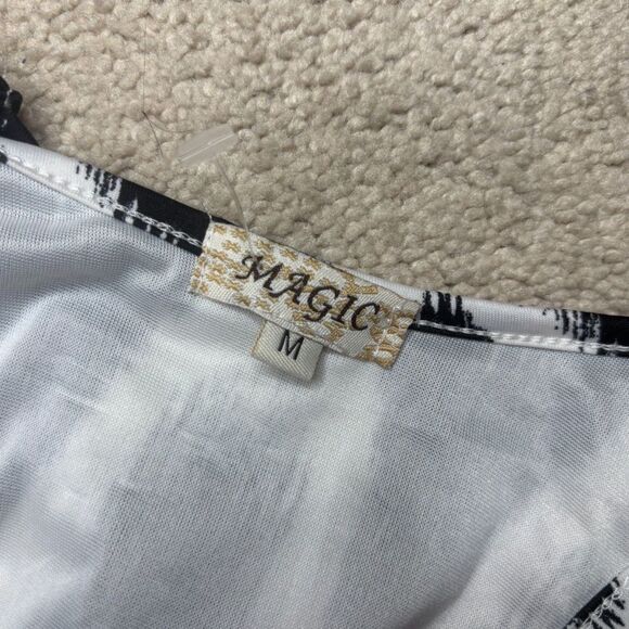 Magic Black and White Pattern Stretch Sleeveless Maxi Dress Stylish - Picture 8 of 8